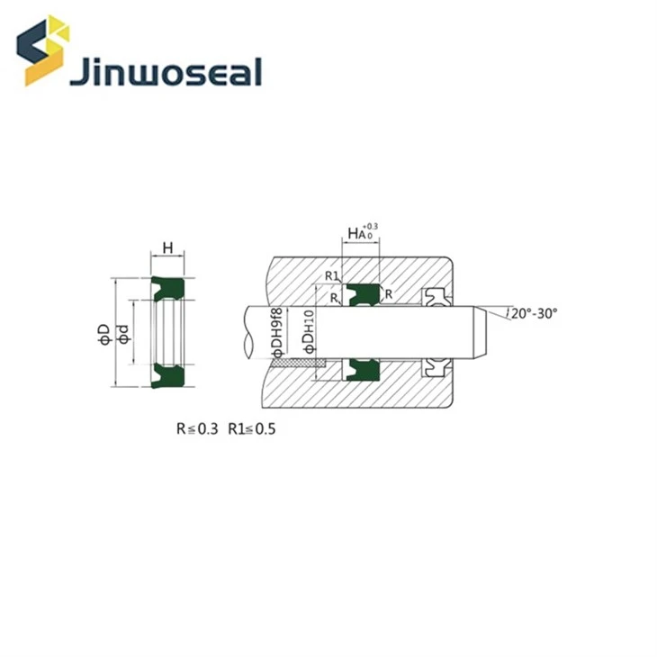 Heavy-Duty BS PU U-Cup Rod Seals For Hydraulic Cylinders high quality